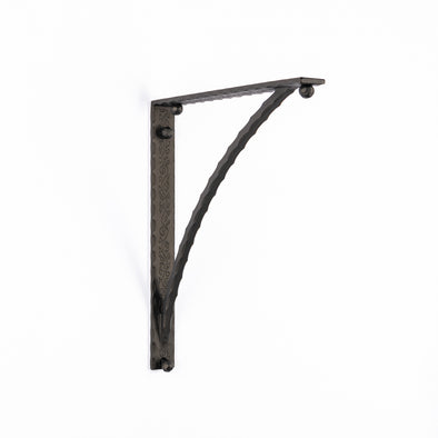 Iron Corbel | Bordeaux 1.5" Wide with Square Hammered Support Bar | Finish Texture Oil Bronze Powder Coat