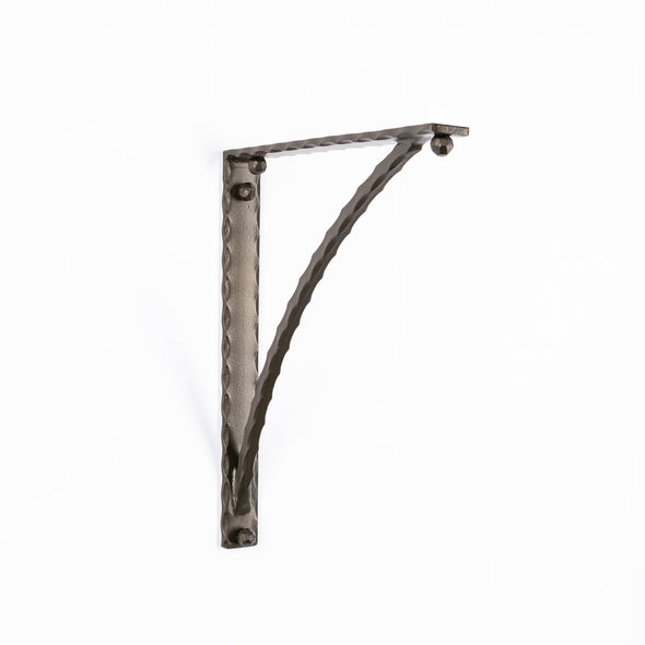 Iron Corbel | Hampton 1.5" Wide with Square Hammered Support Bar | Finish Oil Bronze Powder Coat