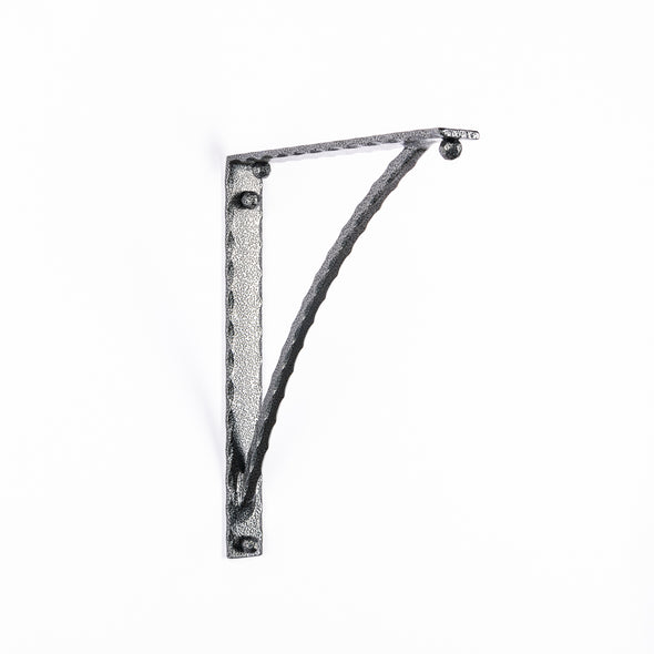 Iron Corbel | Hampton 1.5" Wide with Square Hammered Support Bar | Finish Silver Vein Powder Coat