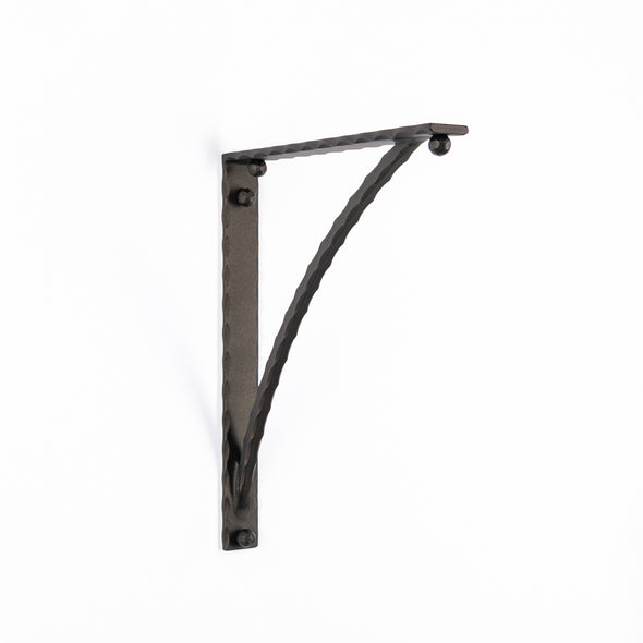 Iron Corbel | Hampton 1.5" Wide with Square Hammered Support Bar | Finish Texture Oil Bronze Powder Coat