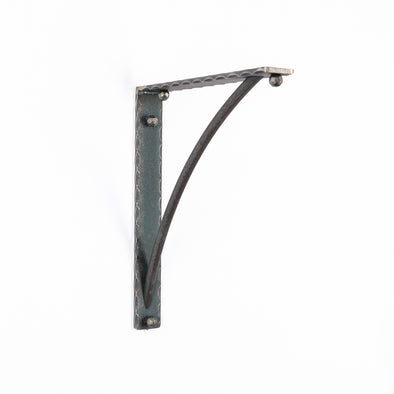 Iron Corbel | Hampton 2" Wide with Round Support Bar | Raw Steel, Flat Lacquer Clear Coat