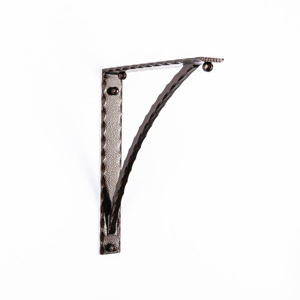 Iron Corbel | Hampton 2" Wide with Square Hammered Support Bar | Finish Copper Vein Powder Coat