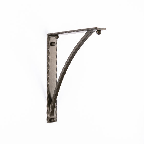 Iron Corbel | Hampton 2" Wide with Square Hammered Support Bar | Finish Oil Bronze Powder Coat