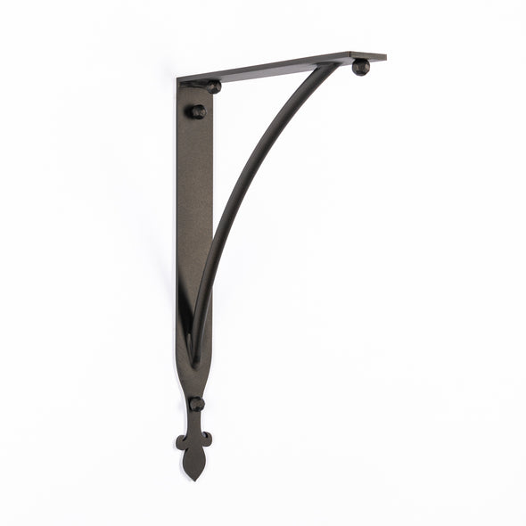 Iron Corbel | Oaklawn with Round Support Bar | Finish Texture Oil Bronze Powder Coat