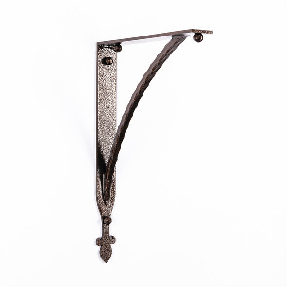 Iron Corbel | Oaklawn with Square Hammered Support Bar | Finish Copper Vein Powder Coat