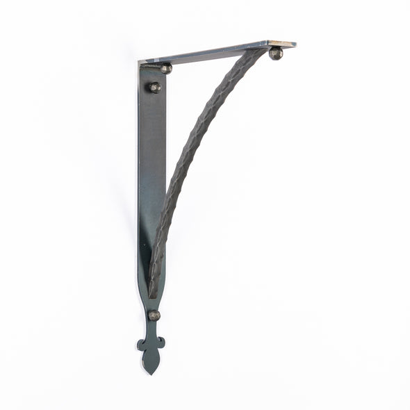Iron Corbel | Oaklawn with Square Hammered Support Bar | Finish Raw Steel, No Finish