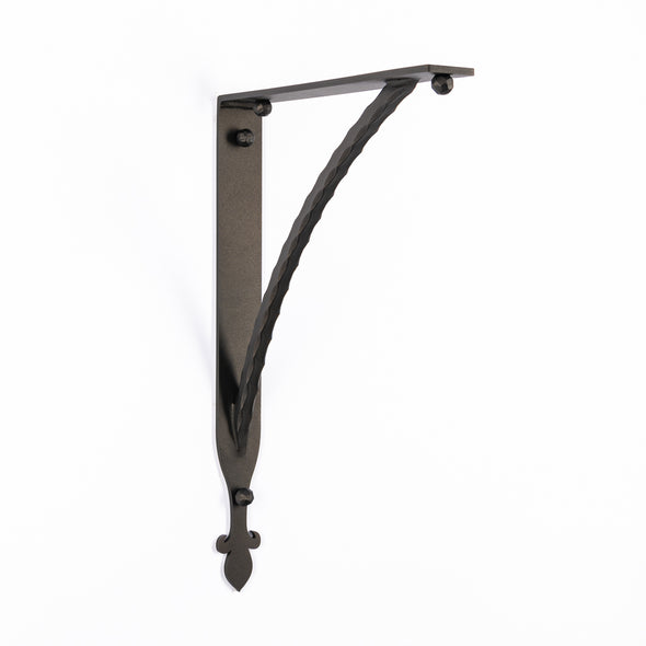 Iron Corbel | Oaklawn with Square Hammered Support Bar | Finish Texture Oil Bronze Powder Coat