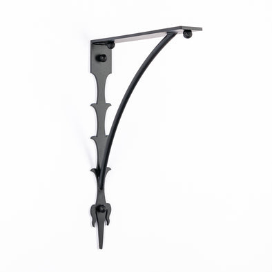 Iron Corbel | Ravensdale with Round Support Bar | Finish Black Hammer Low Gloss Powder Coat