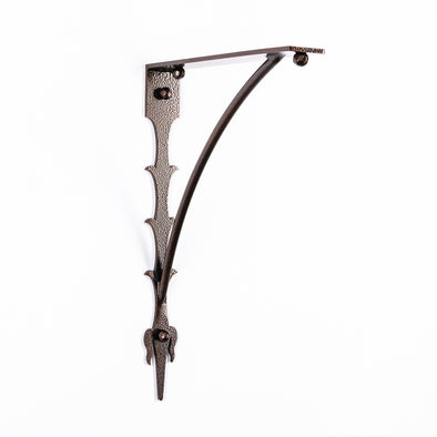 Iron Corbel | Ravensdale with Square Hammered Support Bar | Finish Copper Vein Powder Coat