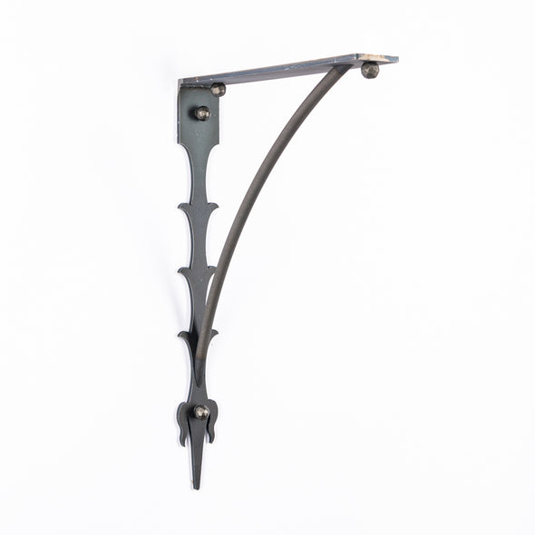 Iron Corbel | Ravensdale with Round Support Bar | Finish Raw Steel, No Finish