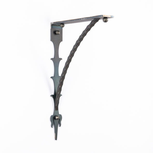 Iron Corbel | Ravensdale with Square Hammered Support Bar | Finish Raw Steel, No Finish