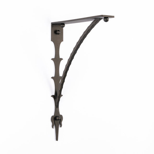 Iron Corbel | Ravensdale with Square Hammered Support Bar | Finish Texture Oil Bronze Powder Coat