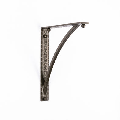 Iron Corbel | Bordeaux 2" Wide with Square Hammered Support Bar | Finish Oil Bronze Powder Coat