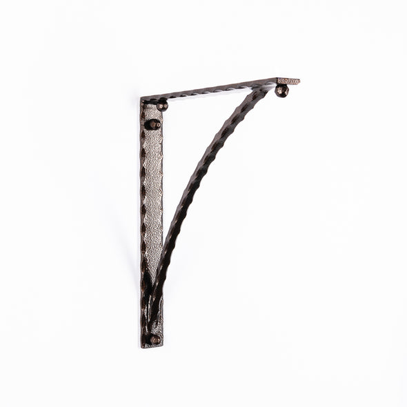 Iron Corbel | Hampton 1.5" Wide with Square Hammered Support Bar | Finish Copper Vein Powder Coat